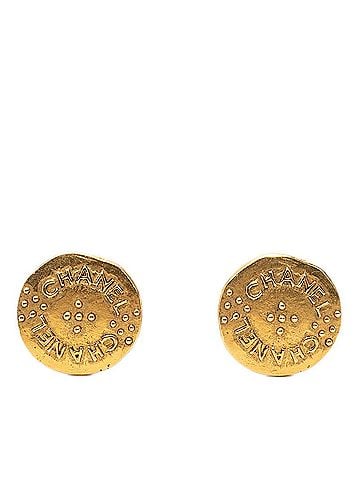 Chanel Chanel Vintage Logo Earrings, Gold Plated, Women's CHANEL (view 1)