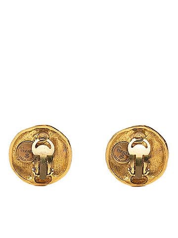Chanel Chanel Vintage Logo Earrings, Gold Plated, Women's CHANEL (view 2)