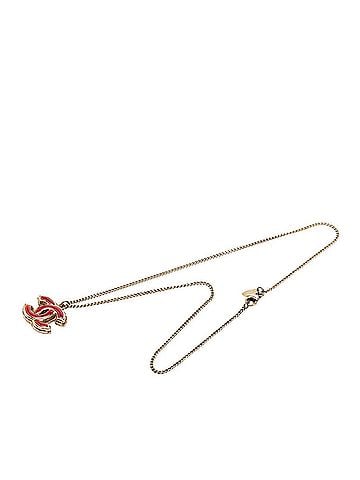 Chanel Chanel Vintage Coco Mark Necklace, Gold and Red Plated, Women's CHANEL (view 1)