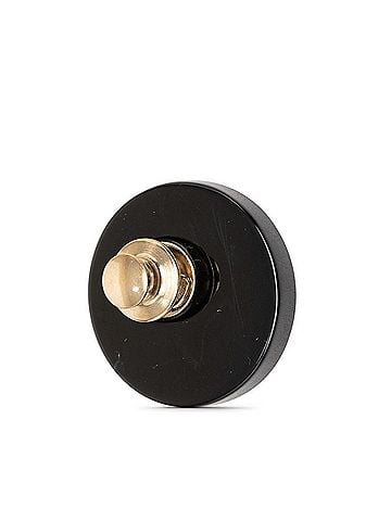 Chanel Chanel Coco Mark Round Pin Brooch, 07A Engraving, Black and Blue Plastic, Women's. (view 2)