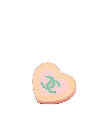 Chanel Chanel Coco Mark Heart Motif Pin Brooch, 04C Stamp, Pink Plastic Metal, Women's CHANEL (view 1)