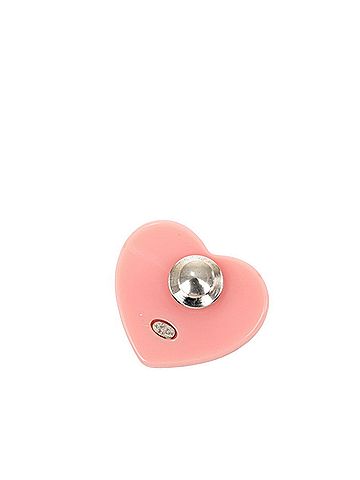 Chanel Chanel Coco Mark Heart Motif Pin Brooch, 04C Stamp, Pink Plastic Metal, Women's CHANEL (view 2)