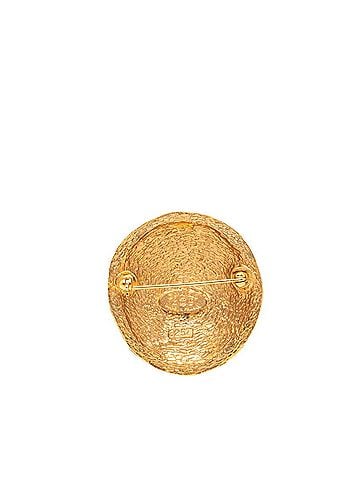Chanel Chanel Coco Mark Round Brooch, Gold Plated, Women's. (view 2)