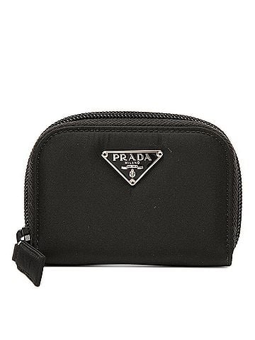 Prada Prada Triangle Logo Plate Wallet/Coin Purse M268 Black Nylon Women's PRADA (view 1)