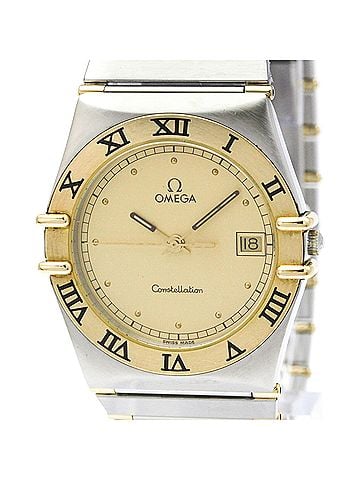 Omega OMEGA Constellation 18K Gold Steel Quartz Mens Watch 396.1080 Polished (view 1)