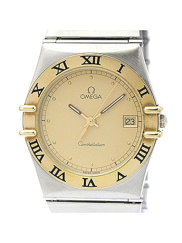 Omega OMEGA Constellation 18K Gold Steel Quartz Mens Watch 396.1080 Polished (view 1)