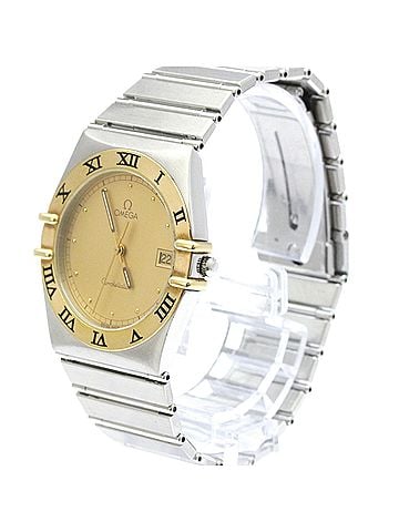 Omega OMEGA Constellation 18K Gold Steel Quartz Mens Watch 396.1080 Polished (view 2)