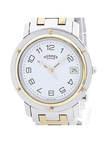 Hermès HERMES Clipper Gold Plated Steel Quartz Mens Watch CL6.720 Polished (view 1)