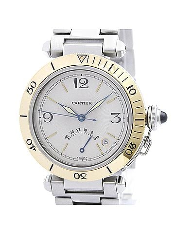 Cartier CARTIER Pasha 38 Power Reserve 18K Gold Steel Watch W31012H3 Polished (view 1)