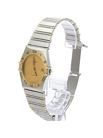 Omega OMEGA Constellation 18K Gold Steel Quartz Mens Watch 396.1080 Polished (view 2)