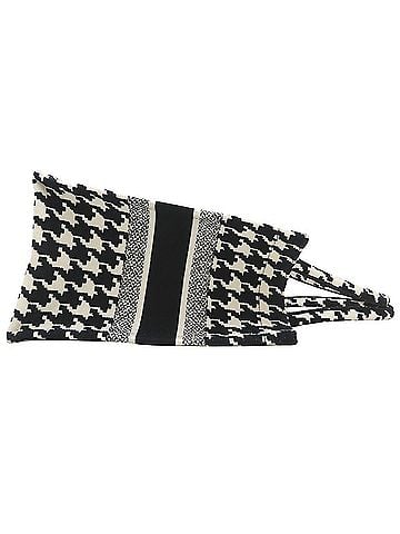 Christian Dior Christian Dior Book Tote Medium Houndstooth Pattern 50-MA-0272 Bag Canvas Black White Women's /353302 (view 2)
