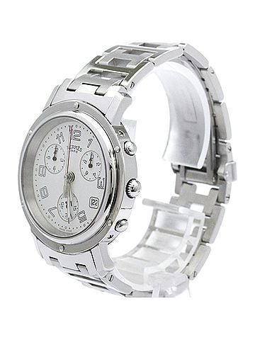 Hermès HERMES Clipper Chronograph Steel Quartz Mens Watch CL1.910 Polished (view 2)