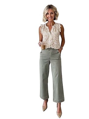 SPANX Stretch Twill Cropped Wide Leg Pants Casual Pants (view 1)