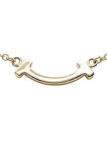 Tiffany & Co. Tiffany & Co. T Smile Mini Chain Pendant Necklace, 18K Yellow Gold (Au750), Women's. (view 2)