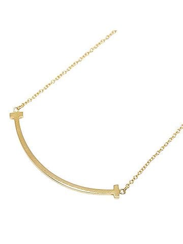 Tiffany & Co. Tiffany & Co. T Smile Small Chain Pendant Necklace, 18K Yellow Gold (Au750), Women's. (view 1)