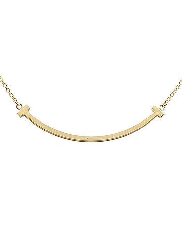 Tiffany & Co. Tiffany & Co. T Smile Small Chain Pendant Necklace, 18K Yellow Gold (Au750), Women's. (view 2)