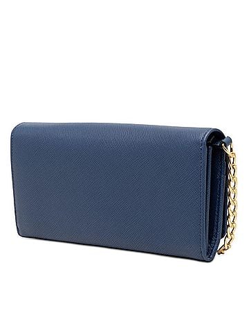 Prada Prada Chain Shoulder Wallet 1BP290 Blue Saffiano Leather Women's PRADA (view 2)
