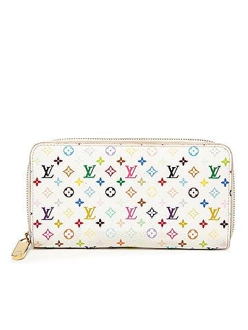 Louis Vuitton Louis Vuitton Monogram Multicolor Zippy Wallet Long M60241 White Leather Women's LOUIS VUITTON (view 1)