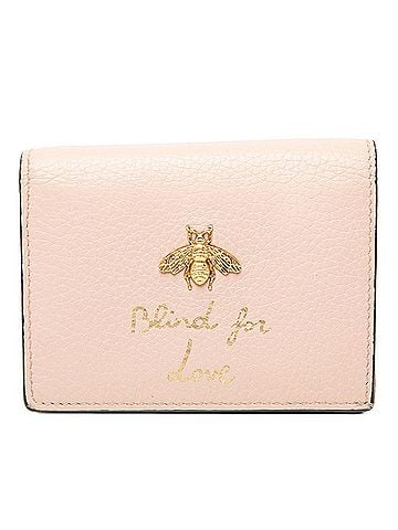 Gucci Gucci Animalier Bee Bi-fold Wallet 460185 Pink Leather Women's GUCCI (view 1)