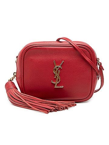 Saint Laurent Saint Laurent Monogram Blogger Tassel YSL Logo Crossbody Shoulder Bag 425317 Red Leather Women's SAINT LAURENT (view 1)