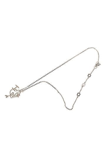 Christian Dior Christian Dior Dior I LOVE DIOR Heart Arrow Chain Pendant Necklace Silver Metal Women's (view 2)