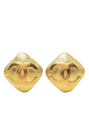 Chanel Chanel Coco Mark Vintage Square Earrings, 29 Stamp, Gold Plated, Women's CHANEL (view 1)