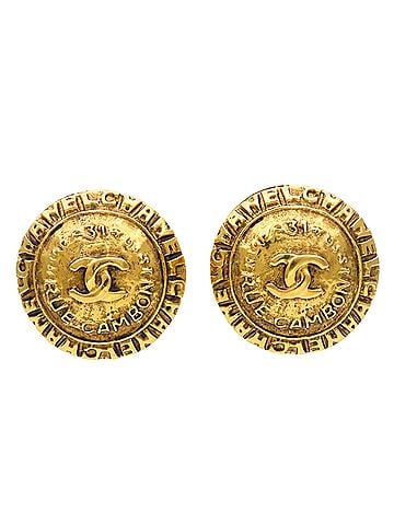 Chanel Chanel Earrings, Coco Mark, Metal, Gold Plated, Women's, CHANEL (view 1)