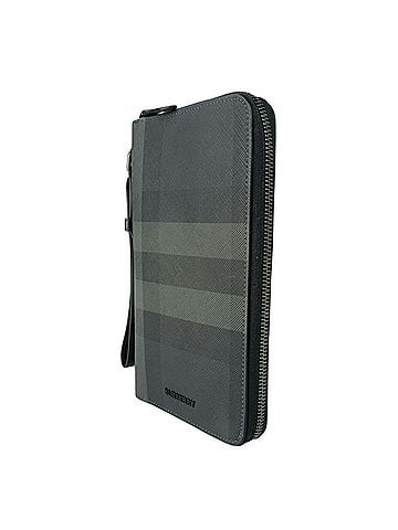 Burberry BURBERRY Burberry Long Wallet CHARCOAL CHECK 8066839 Charcoal Gray Leather Men's Travel Case (view 2)