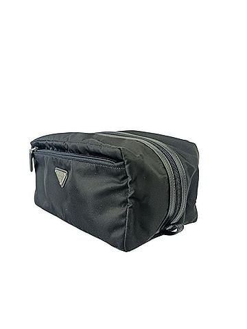 Prada PRADA Triangle Clutch Bag 2NA029 Black Re-Nylon Men's (view 2)