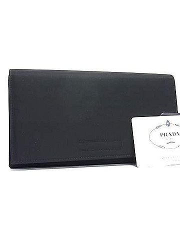 Prada PRADA Triangle Wallet M608 Black Tessuto Nylon Men's and Women's Bi-fold with Mark (view 1)