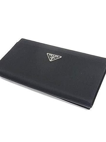 Prada PRADA Triangle Wallet M608 Black Tessuto Nylon Men's and Women's Bi-fold with Mark (view 2)