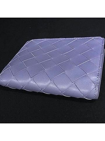 Bottega Veneta BOTTEGA VENETA Bi-fold Wallet Intrecciato 742330 Purple Leather Men's and Women's (view 2)