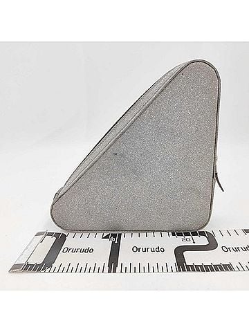 Balenciaga BALENCIAGA Balenciaga Clutch Bag Triangle Glitter 476976 Silver Leather Women's (view 2)