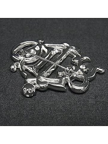 Christian Dior Christian Dior brooch, silver metal, women's, with rhinestones. (view 2)