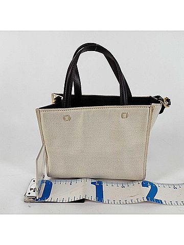 Givenchy GIVENCHY G Tote Mini Handbag, Beige x Black Canvas Leather, Women's Shoulder Bag/Tote Bag (view 2)