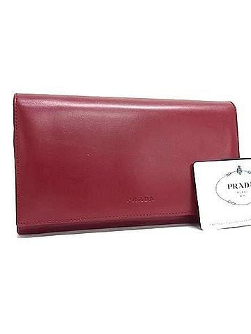 Prada PRADA Prada Long Wallet M608X Red Leather Women's Bi-fold (view 1)