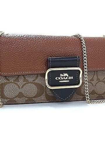 Coach COACH Coach Shoulder Bag Signature CF475 Brown Leather Women's Chain (view 1)
