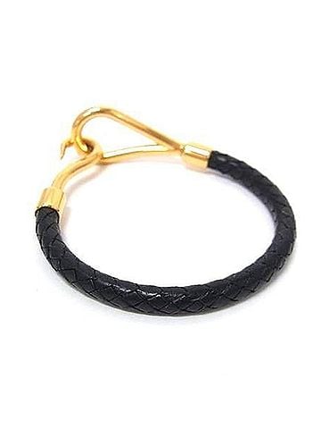 Hermès HERMES Jumbo Bracelet, Black Leather, Women's (view 2)