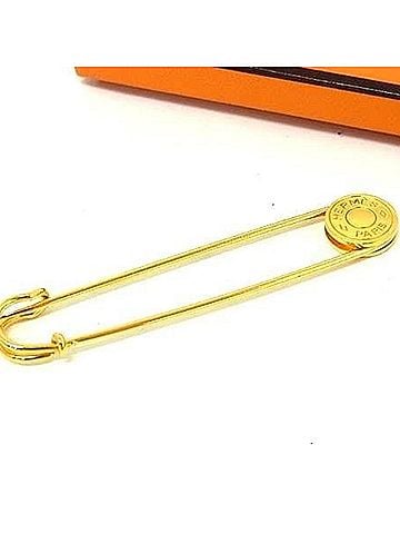 Hermès HERMES Hermes Brooch Sellier Gold Metal Women's (view 1)
