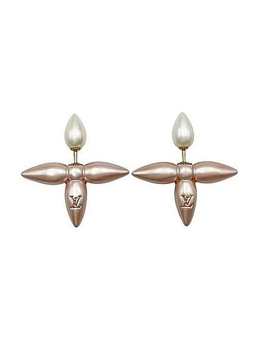 Louis Vuitton LOUIS VUITTON Louis Vuitton Boucles d'Oreilles Louisette Earrings M00640 Pink Gold Metal Women's (view 1)