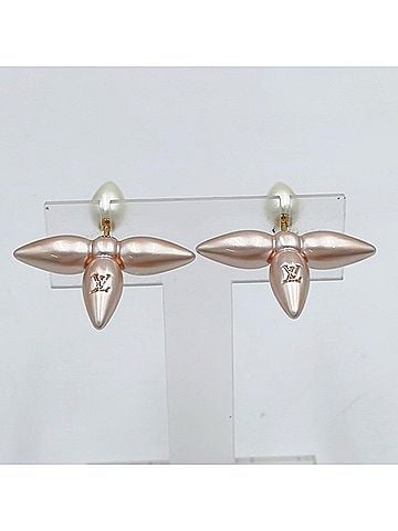 Louis Vuitton LOUIS VUITTON Louis Vuitton Boucles d'Oreilles Louisette Earrings M00640 Pink Gold Metal Women's (view 2)