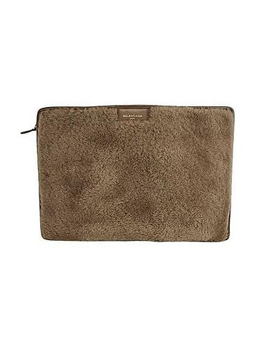 Balenciaga BALENCIAGA Bazaar Clutch Bag 443658 Brown Leather with Boa Lining - Men's & Women's (view 1)