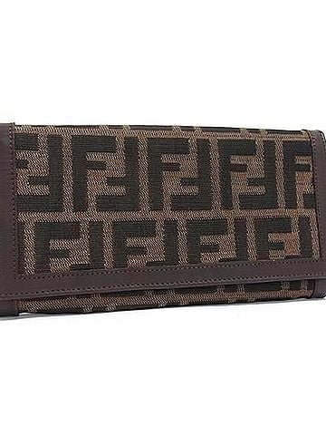 Fendi FENDI Zucca Long Wallet 2807 30851 99 Brown Canvas x Leather Men's (view 1)