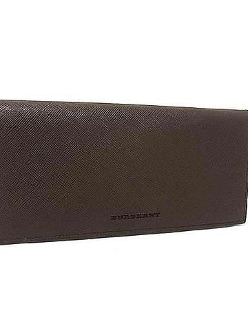 Burberry BURBERRY men's bifold wallet in dark brown leather with Nova Check pattern. (view 1)