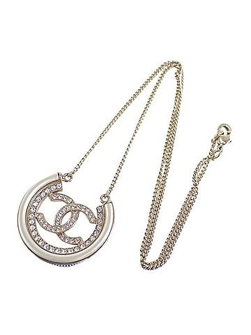 Chanel CHANEL necklace, Coco Mark, gold metal, women's, rhinestone. (view 1)