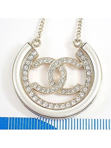 Chanel CHANEL necklace, Coco Mark, gold metal, women's, rhinestone. (view 2)