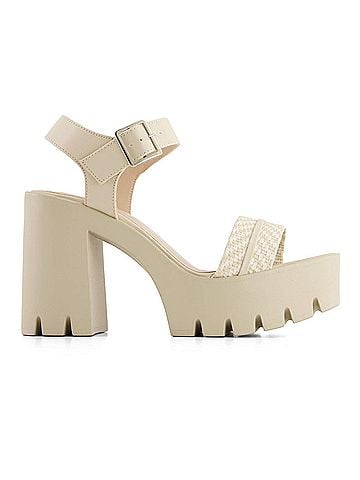 Andrea Women's Ankle Strap Serrated Sole Heeled Sandals (view 1)