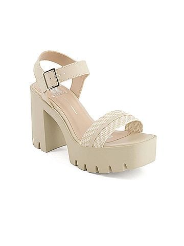 Andrea Women's Ankle Strap Serrated Sole Heeled Sandals (view 2)