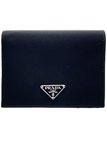 Prada Prada Triangle Bi-fold Wallet, Nylon, Black, PRADA Plate, Compact, NERO YY-16545 (view 1)