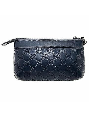 Gucci Gucci Guccissima Leather Wristlet Pouch, Black, 274181, GUCCI GG Hand Outlet, MAN-17048 (view 2)